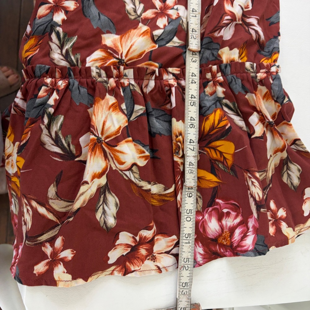 Torrid Maxi Dress Women 4 Burgundy Floral Boho Off Shoulder Ruffle Pocket - Picture 7 of 12